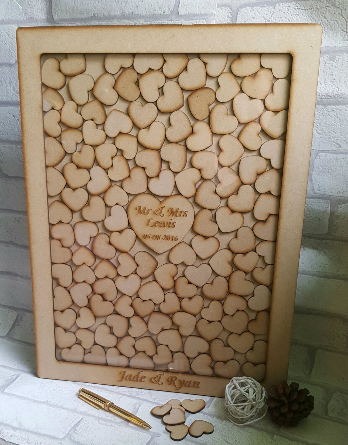 Wooden Wedding Guest Book Shadow Box Wedding Guest Book Drop Etsy