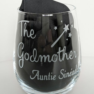 The Godmother Engraved Glass, Godparent Gift, Christening Gift, Personalised Gift