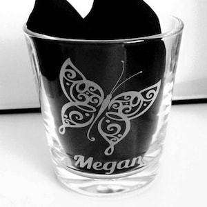 Personalised Engraved Butterfly Glass - Handmade - Choice of Glasses