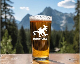 Dadasaurus Engraved Glass, Daddy Gift, Dad Gift, Father's Day Gift, Gift from Children