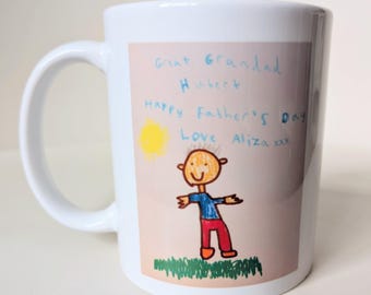 Child's Drawing Mug: Personalized Handwriting Gift