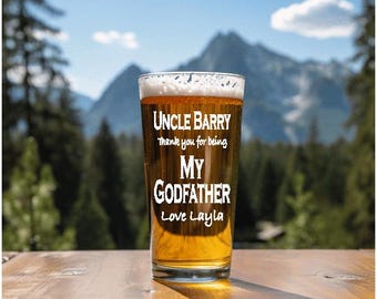 Personalised Godfather Engraved Glass, Christening Gift, Godparent Gifts, Thank you for being my Godfather, Godfather Gifts