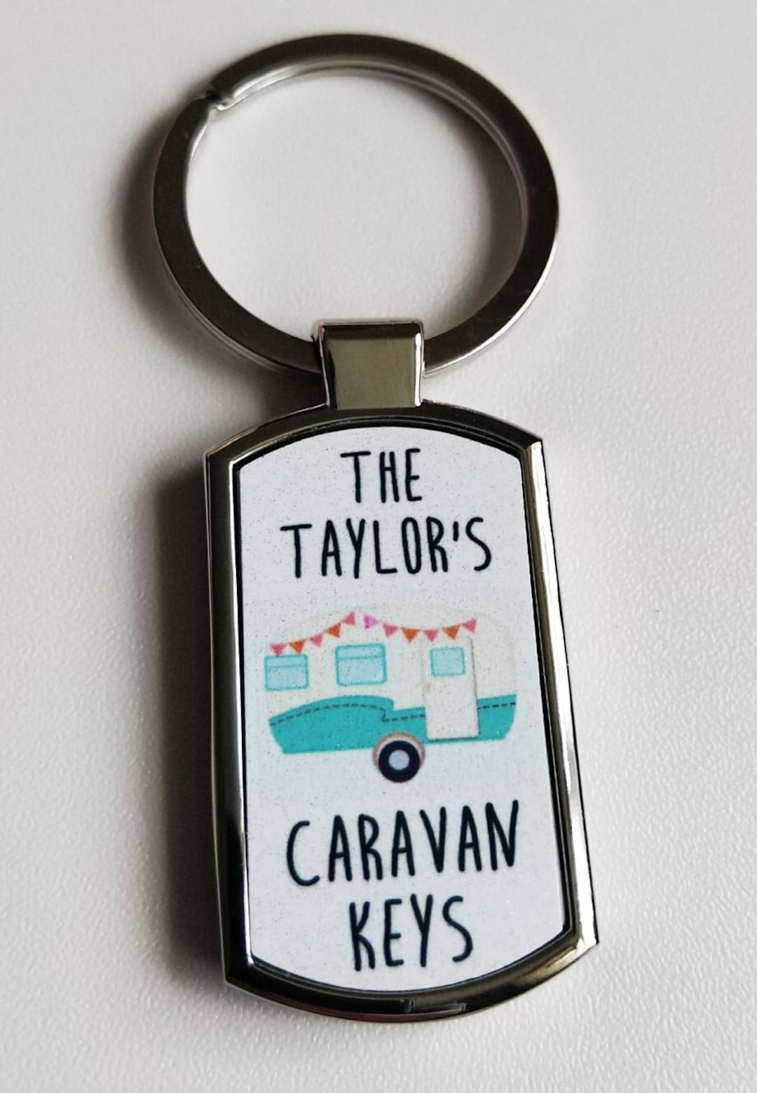 Personalised Caravan Keys Keyring, Keychain, Any Names or Surname Can ...