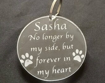 Pet Memorial Keyring,  Personalised,  Keychain, Remembrance Keychain, Pawprints Keychain, Forever in my heart