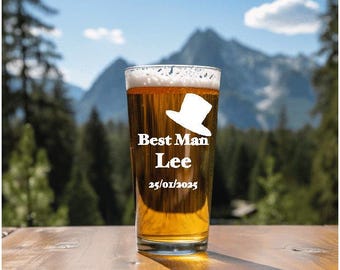 Personalised Engraved Best Man Glass, Best Man Gift, Wedding Gift