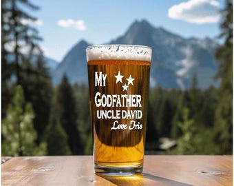 Personalised Engraved My Godfather Glass, Godfather Gift, Christening Gift, Choice of glasses
