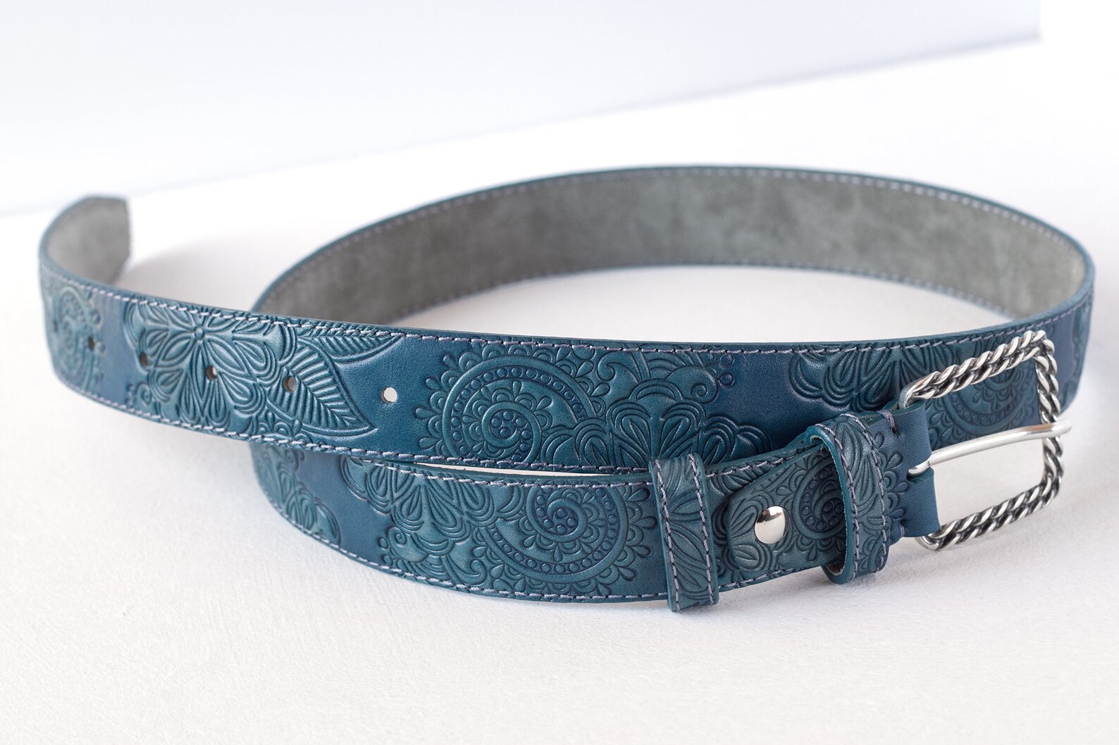 Leather Belt for Women Blue Turquoise Women's Belt 1.35 Etsy