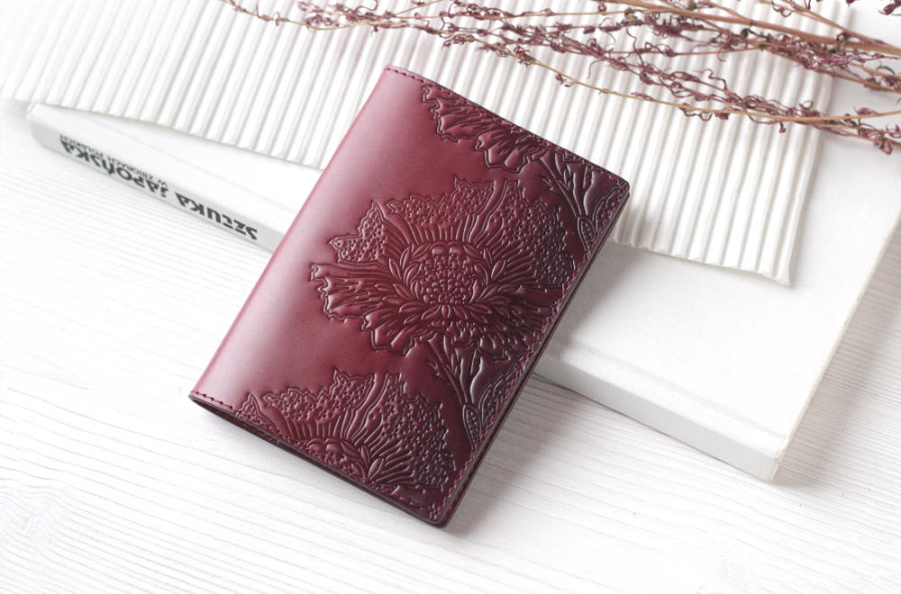 Personalized Passport Cover Maroon Leather Passport Holder Etsy