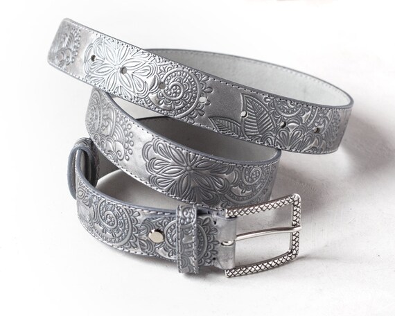 painted leather belts