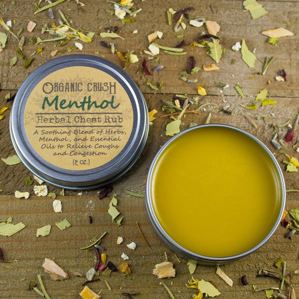 MENTHOL Herbal Chest Rub | Natural Vapor Rub | Congestion Relief | Menthol Chest Balm | Herbal Chest Balm