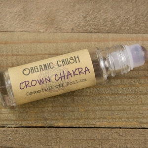 CROWN CHAKRA Essential Oil Roll-On | Chakra Oils | Amethyst Gemstone Roller | Essential Oils for Chakra Balancing | Meditation Roller