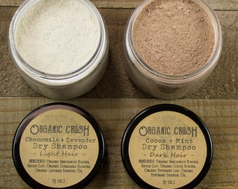 DRY SHAMPOO | Organic Dry Shampoo | Natural Hair Care | Stocking Stuffer | Natural Dry Shampoo | For Dark Hair | For Light Hair | Organic