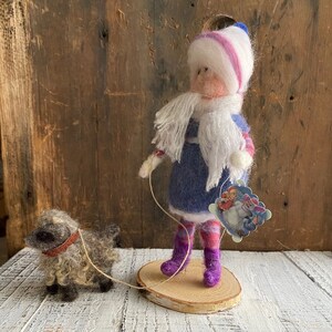 wool girl and dog