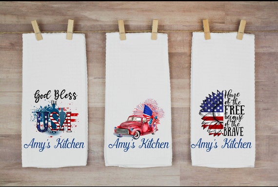 Patriotic Decor, Kitchen Towel Set, 4th of July Kitchen Decor