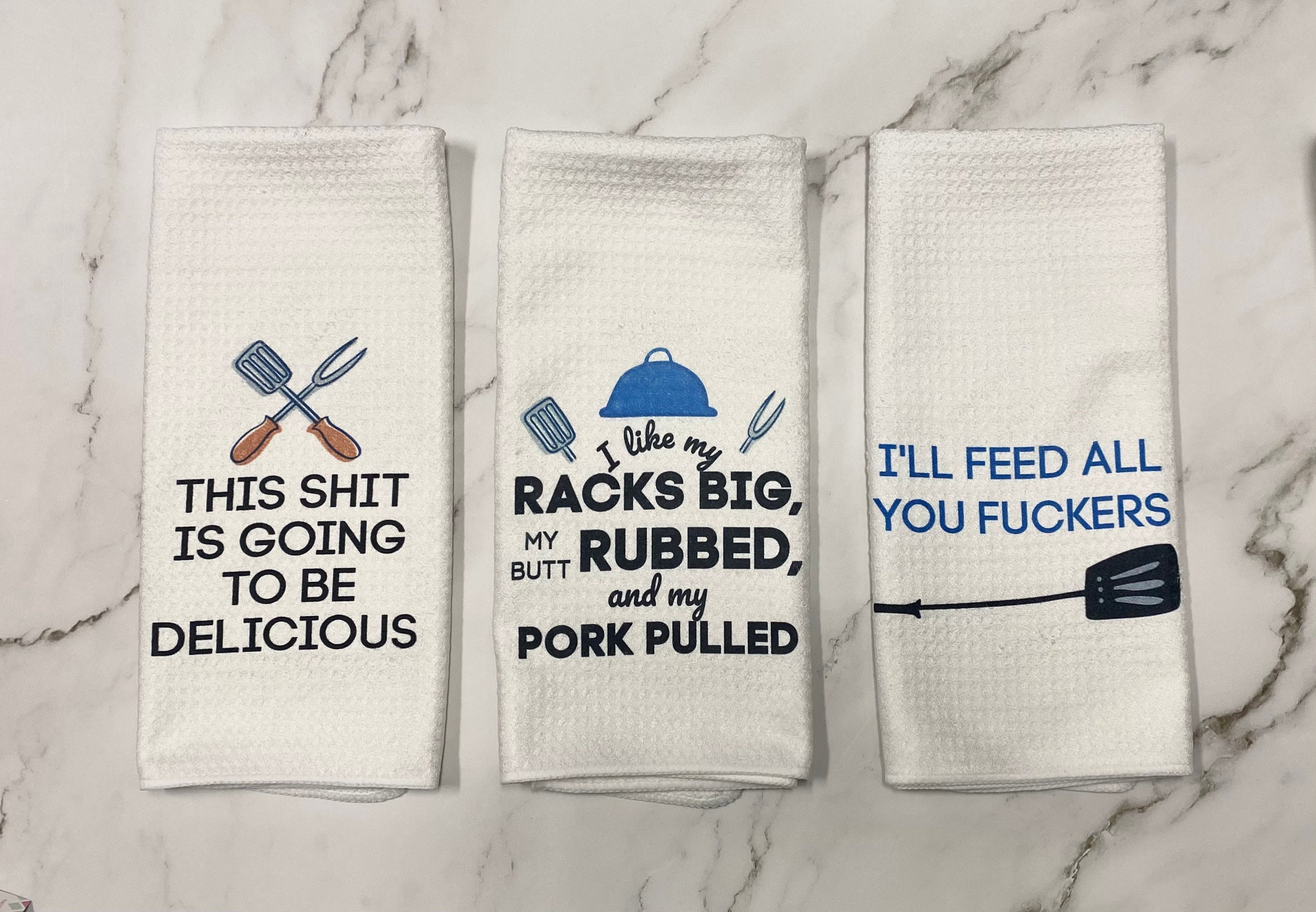BBQ Grilling Funny Kitchen Towels, Gifts for Husband, Funny Cooking Dish  Towels, Novelty Birthday Gifts for Men, Husband, Dad, Boyfriend, Best  Friend 