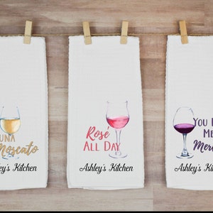 Mother&#39;s Day Gift, Funny Gift for her, Gift for mom, Personalized Funny Wine Gift, Funny Dish Towels, Wine Lover Gift, Funny Kitchen Decor