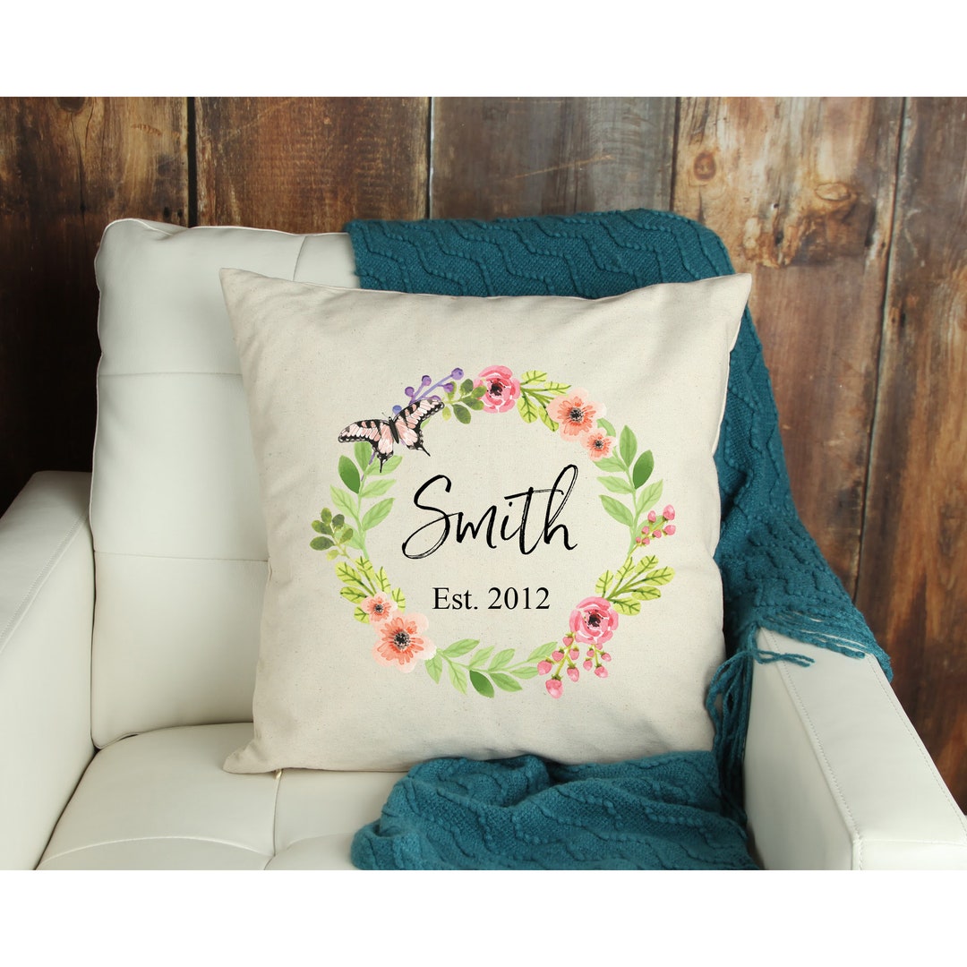 Pillow Cover Gifts for Her Last Name Throw Pillow Cover Etsy UK