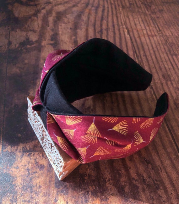 Bella Red Headband With Gold Detail - Etsy Israel display picture 2