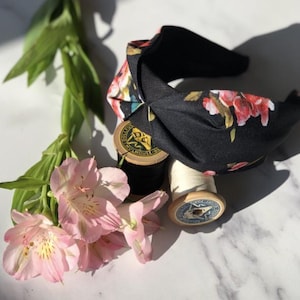 Cherry Blossom Black Pink Headband