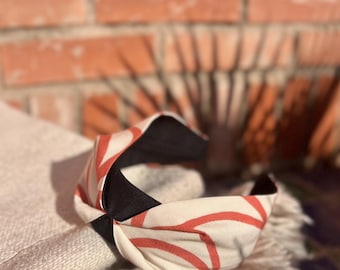 Erin Off-white with Orange graphic print Headband