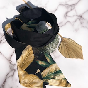 Palm leaf print Knot-tie Headband