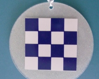 Nautical Signal Flag Letter N Ornament  Acrylic Disc Wall Hanging Maritime Alphabet Decor