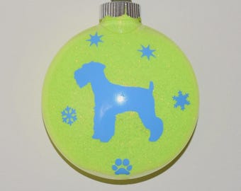 Schnauzer Dog Christmas Ornament Shatterproof Acrylic Handmade USA Made Holiday Tree Decor
