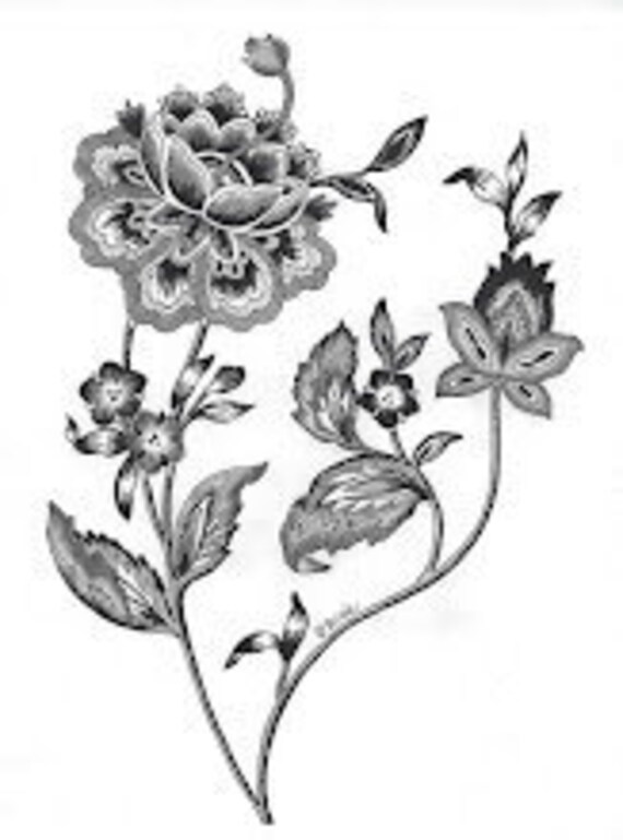 Original Flower Art Print Black and White Flower Print | Etsy