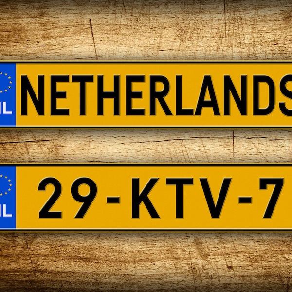 Custom Text Novelty Netherlands License Plate ANY TEXT Full Size Personalized European Size Vehicle License Plate