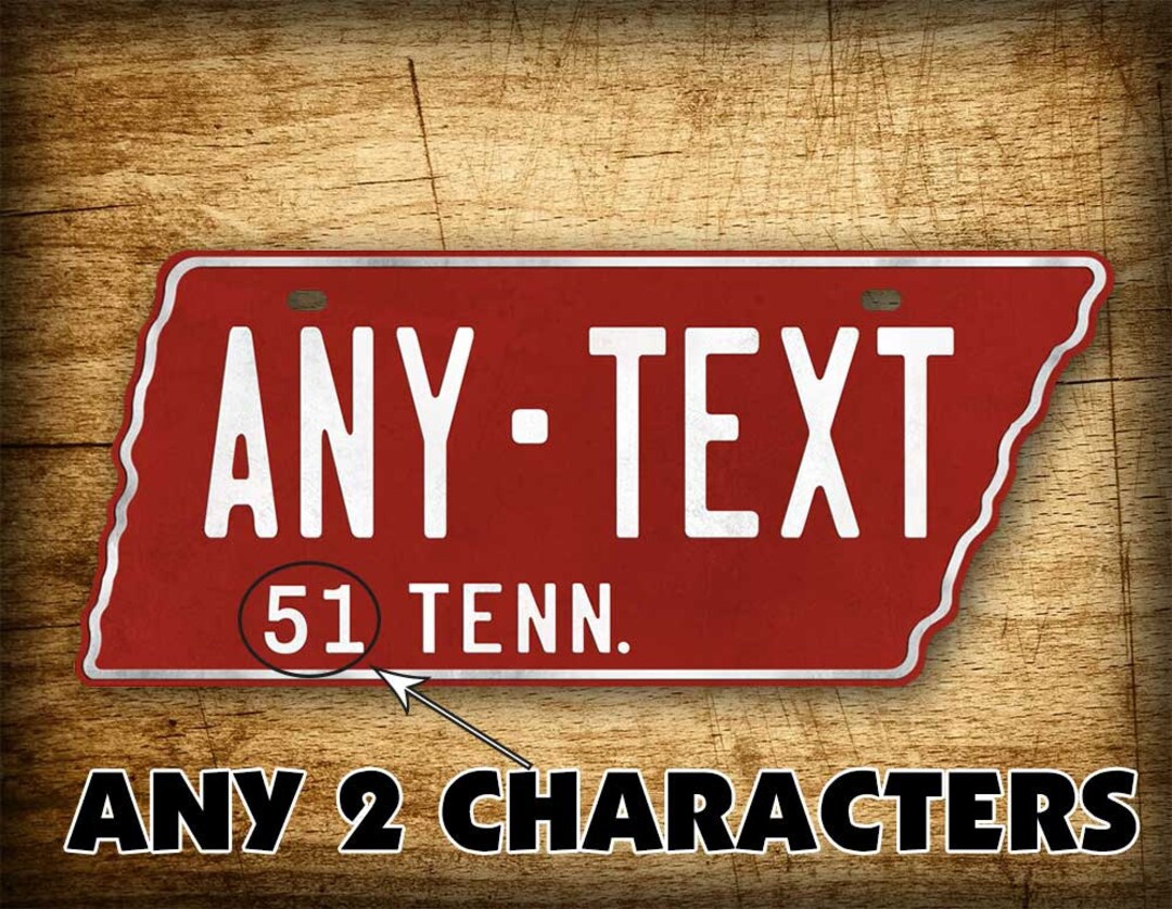 1951 Antique Tennessee License Plate RED Vintage Retro Replica TN Auto