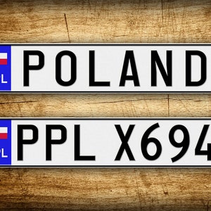 Custom Text Novelty Polish License Plate ANY TEXT Full Size Personalized European Size Vehicle License Plate