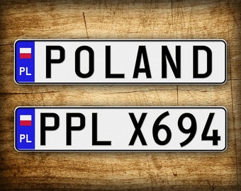 Custom Text Novelty Polish License Plate ANY TEXT Full Size Personalized European Size Vehicle License Plate