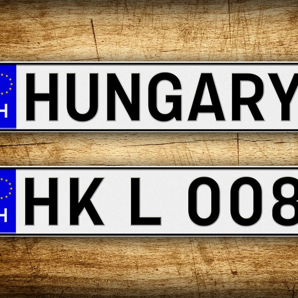 Custom Text Novelty Hungarian License Plate ANY TEXT Full Size Personalized European Size Vehicle License Plate