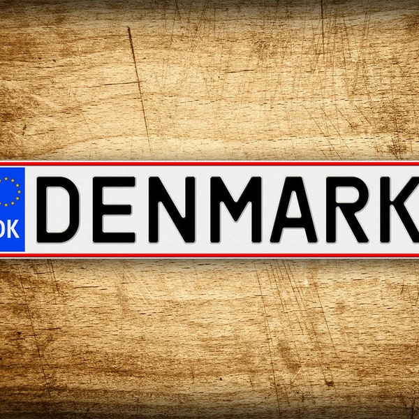 Benutzerdefinierte Text Neuheit Dänemark Nummernschild JEDE TEXT Volle Größe Personalisierte Europäische Größe Fahrzeug Nummernschild