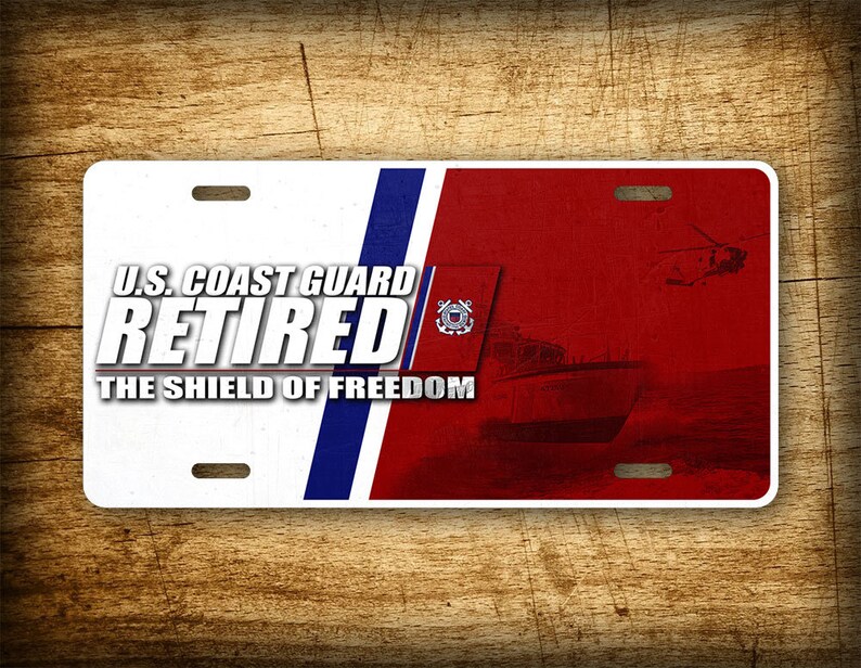 Retired COAST GUARD Veteran License Plate the Shield of Etsy