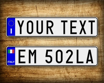 Custom Text Novelty Italian License Plate ANY TEXT Full Size Personalized European Vehicle License Plate