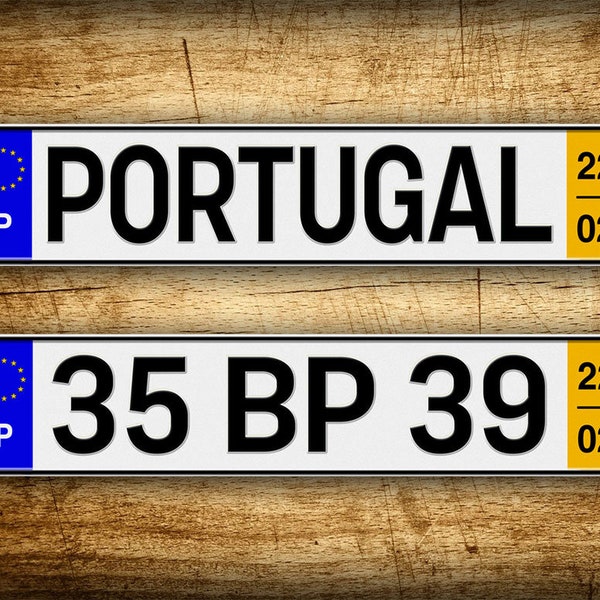 Texte personnalisé nouveauté plaque d'immatriculation portugaise N'IMPORTE QUEL TEXTE pleine taille personnalisée plaque d'immatriculation de véhicule de taille européenne