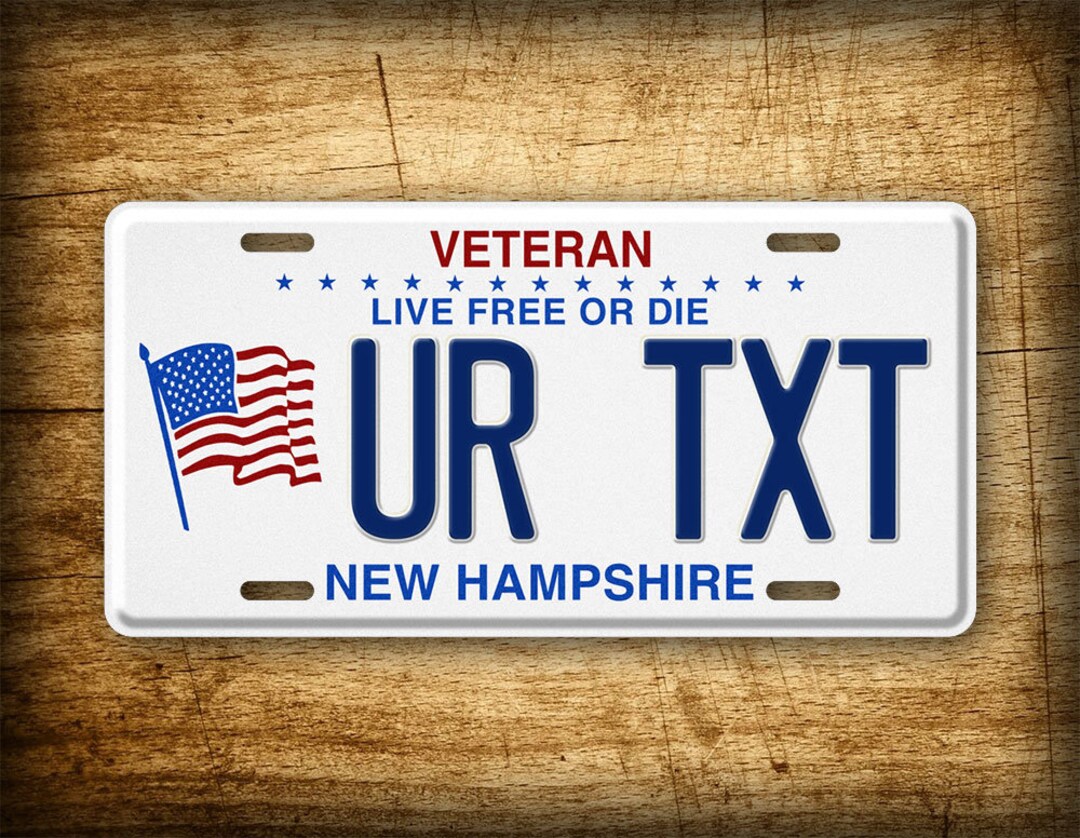 Personalized New Hampshire Veteran Live Free or Die License Plate
