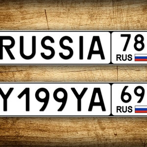 Custom Text Novelty Russian License Plate ANY TEXT Full Size Personalized European RUSSIA Vehicle License Plate