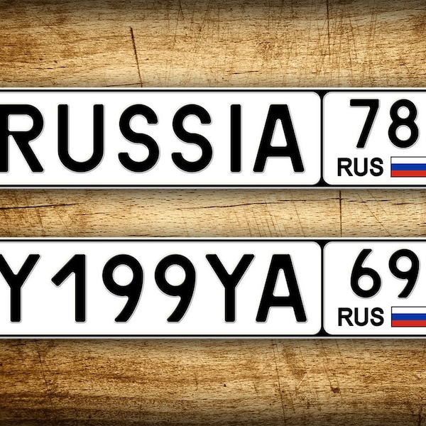 Benutzerdefinierte Text Neuheit russisches Nummernschild JEDER TEXT Personalisierte europäische RUSSLAND Fahrzeug Nummernschild