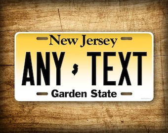 Personalized New Jersey License Plate Custom State Auto Tag 6x12 NJ Garden State Aluminum Sign