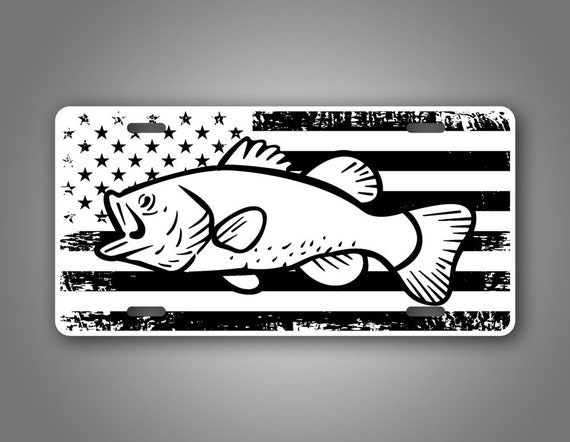Largemouth Bass American Flag License Plate Aluminum Fisherman Novelty Auto  Tag 6x12 -  Canada