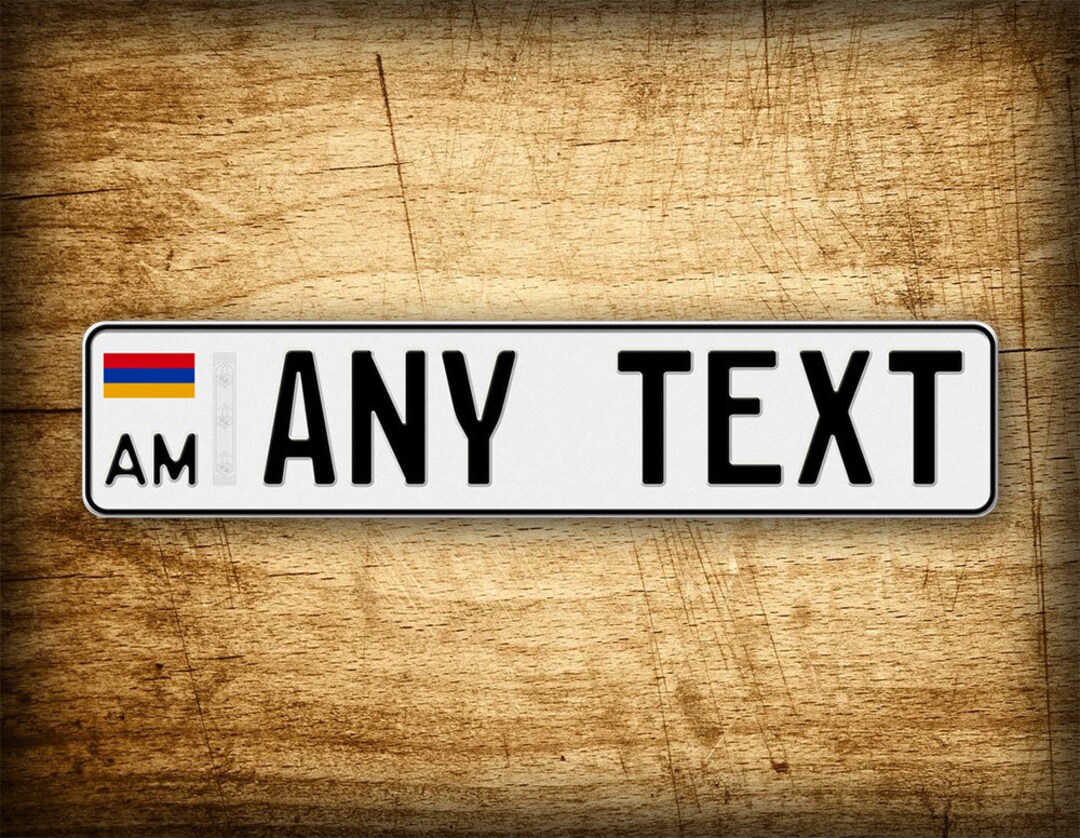Custom Text Novelty Armenian License Plate ANY TEXT Full Size