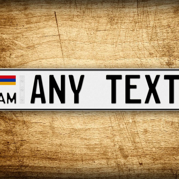 Custom Text Novelty Armenian License Plate ANY TEXT Full Size Personalized European Size Vehicle License Plate