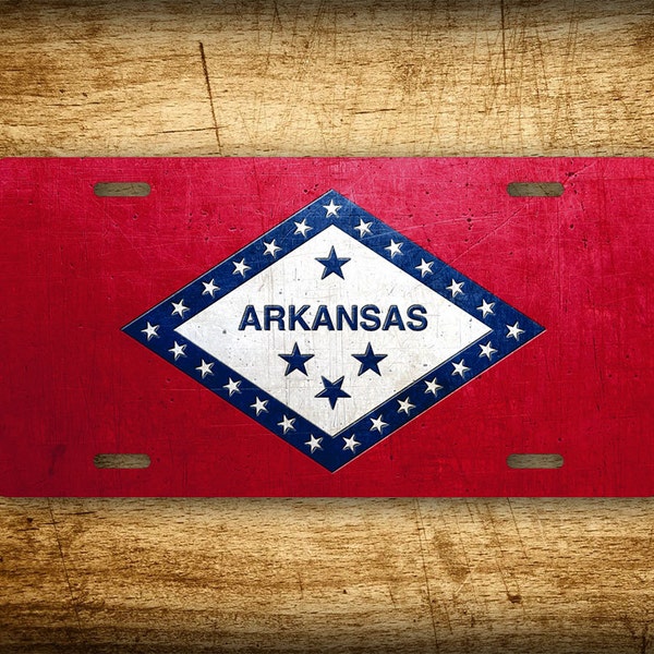 Arkansas Flag License Plate AR State Official Flag Symbol Auto Tag 6x12 Aluminum Metal Sign