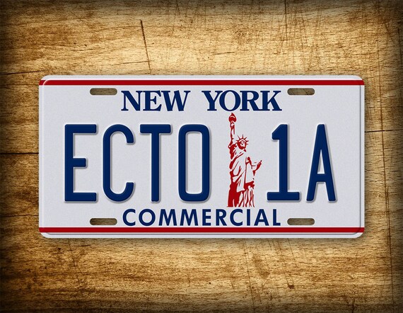 Ghostbusters 2 ECTO-1 New York R/éplique plaque dimmatriculation Prop 300mm x 150mm