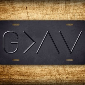 God Is Greater Then The Highs And Lows Aluminum Christian 6x12 License Plate Aluminum image 1