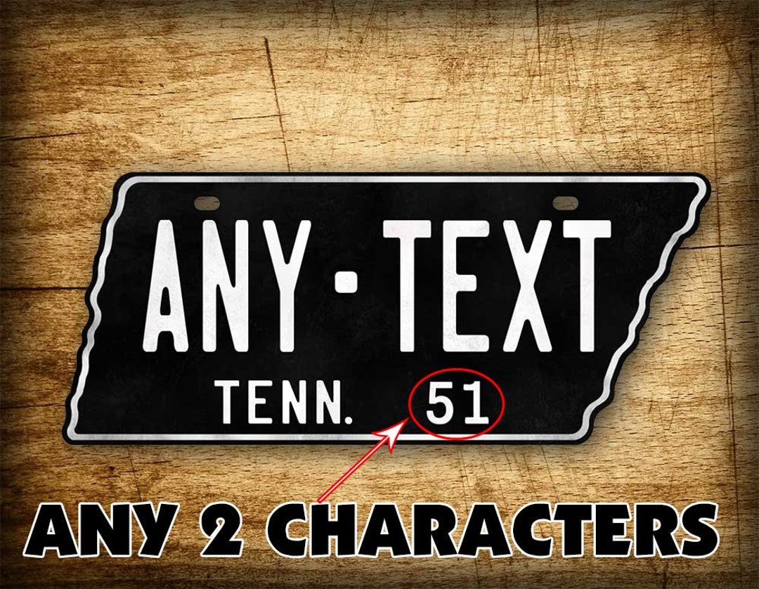 1944 Antique Tennessee License Plate BLACK Vintage Retro Replica TN