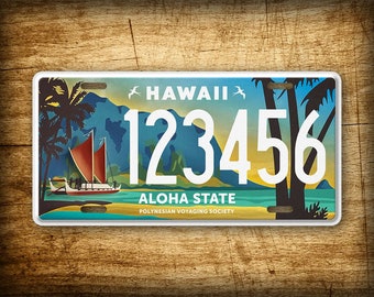 Personalized  Hawaii Aloha State Polynesian Voyaging Society Custom 6x12 License Plate