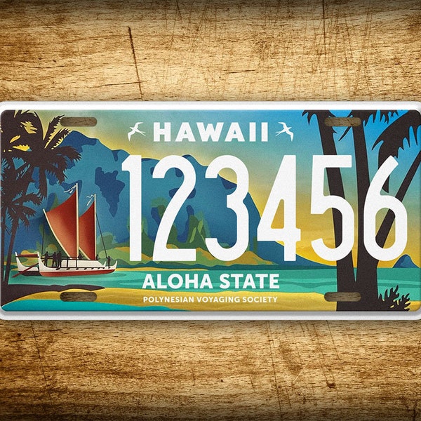 Personalized  Hawaii Aloha State Polynesian Voyaging Society Custom 6x12 License Plate